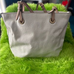 Michael Kors Cream Tote with Tan Accents